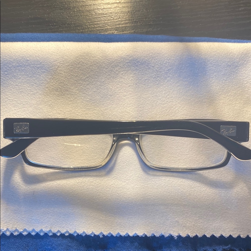 Black Ray Ban Rectangular Eyeglasses + Case - image 6